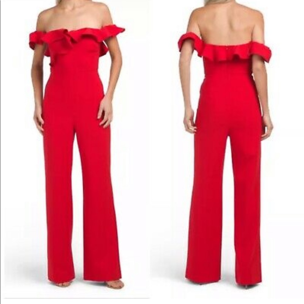 Likely Red Miller Ruffle Off-the-Shoulder Jumpsuit. Size 2. WORN ONCE